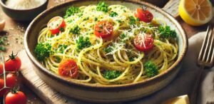 stock family orchard Lemon & Herb Olive Oil Pasta with Taggiasca Olive Oil recipe