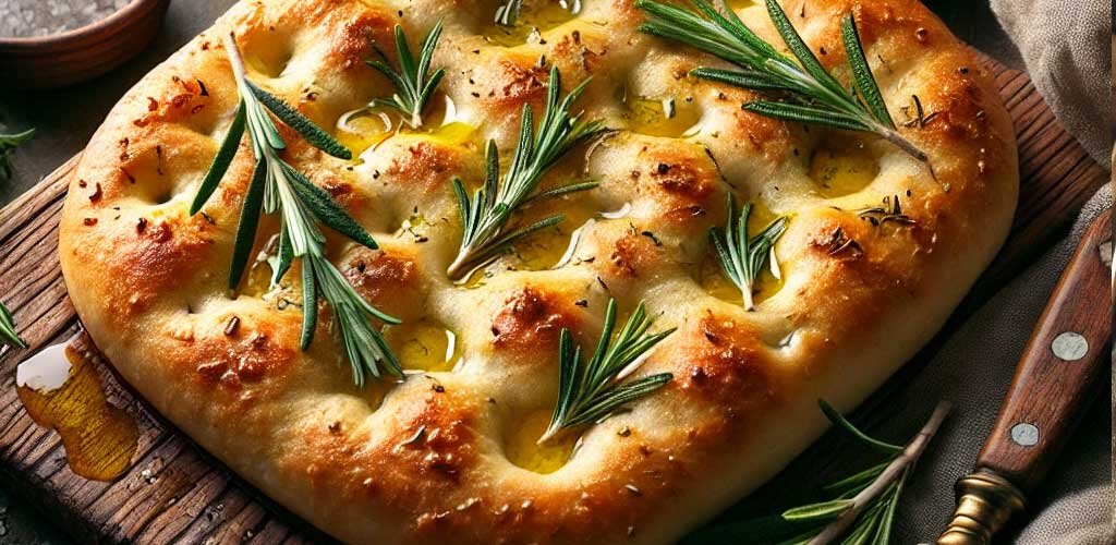 stock family orchard Rustic Olive Oil & Rosemary Focaccia Bread recipe