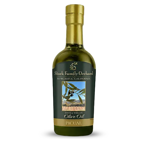 Official Stock Family Orchard Picual extra virgin olive oil bottle with complete front label